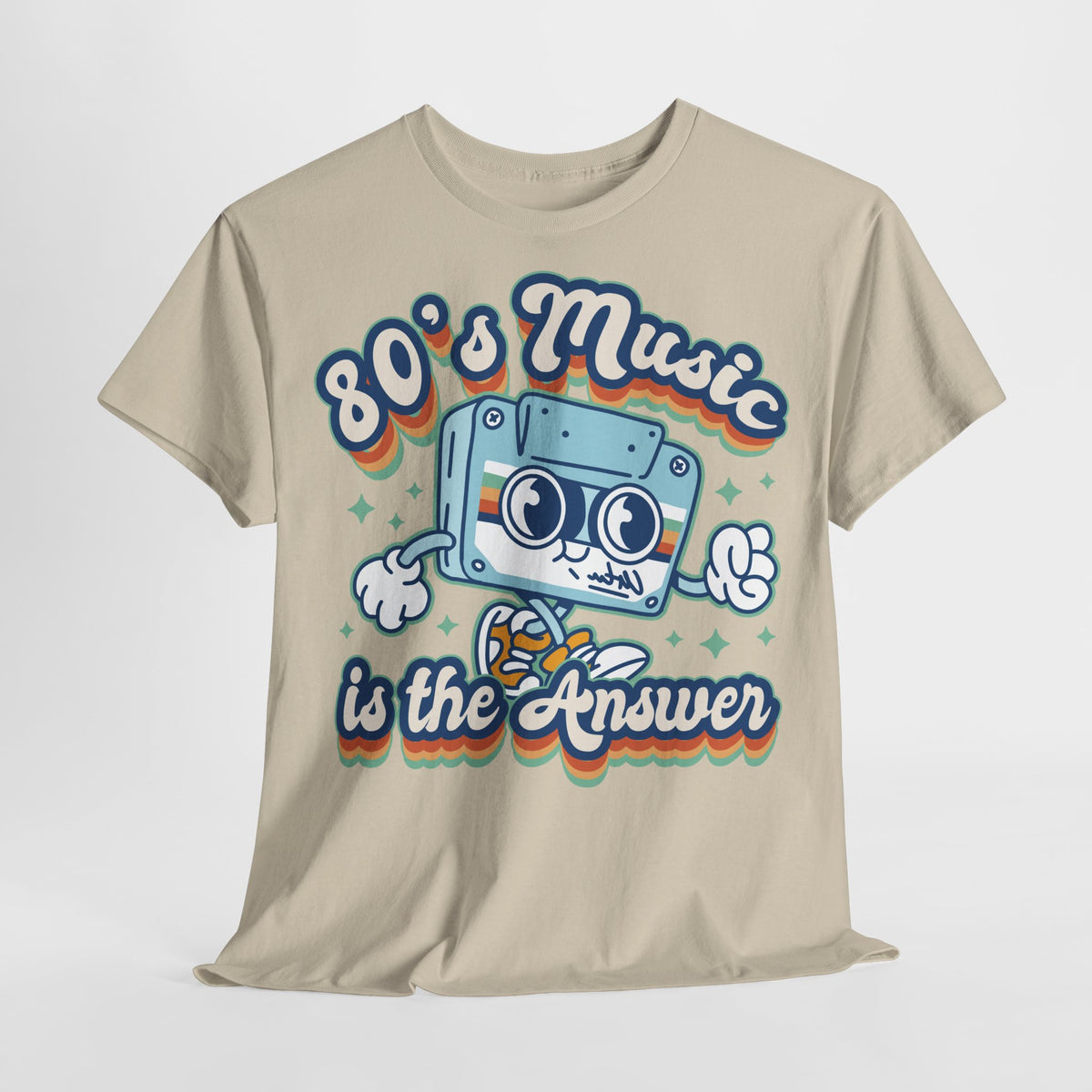 80er Musik Retro Style - Kassette - 80s MUSIC IS THE ANSWER - Musik Liebhaber - Unisex Shirt