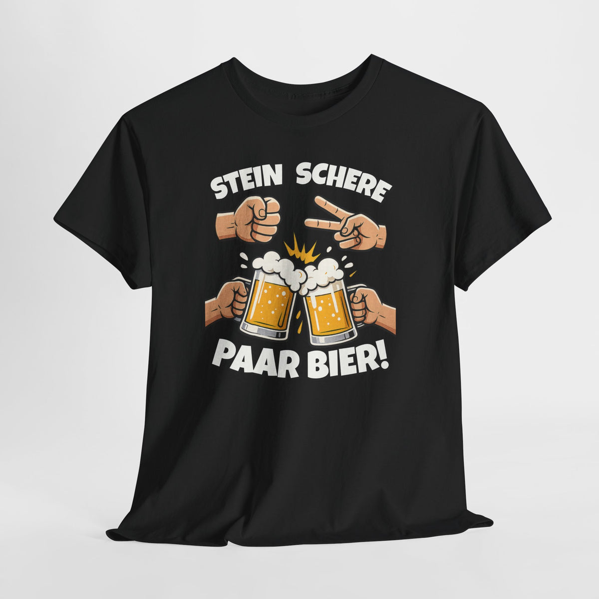 Lustig Schere Stein Paar Bier T-Shirt