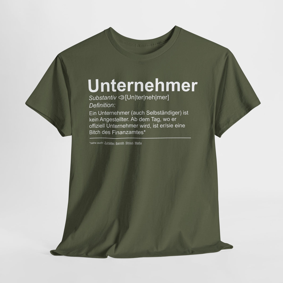 Unternehmer Definition Shirt - Finanzamt Bit*ch - für Selbständige - Lustiges Männer T-Shirt
