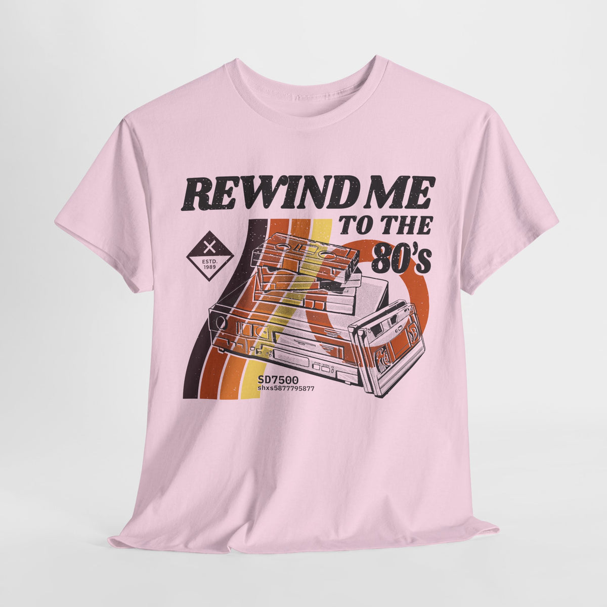 80er 90er Retro Style - Kassette - REWIND ME - Unisex Shirt