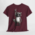 Lustiger Waschbär mit Sonnenbrille und Rock-Handzeichen – Lustiges T-Shirt für Rockfans