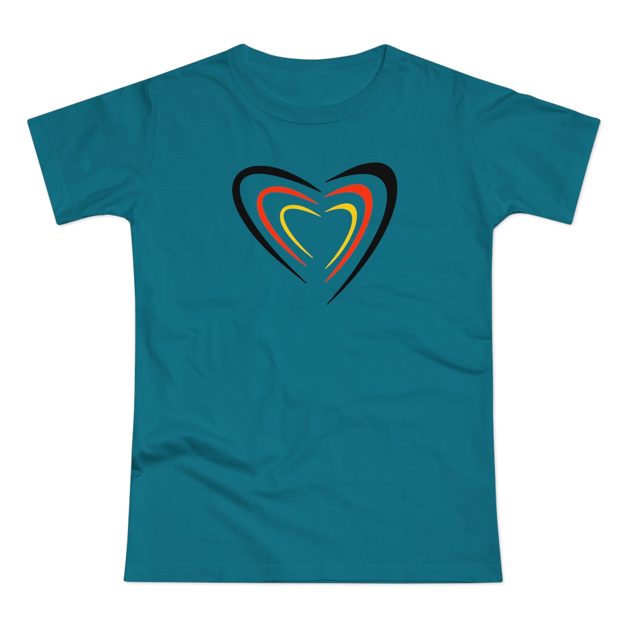 Fußball EM 2024 Deutsche Flagge Herz Germany Fußball Damen T-Shirt