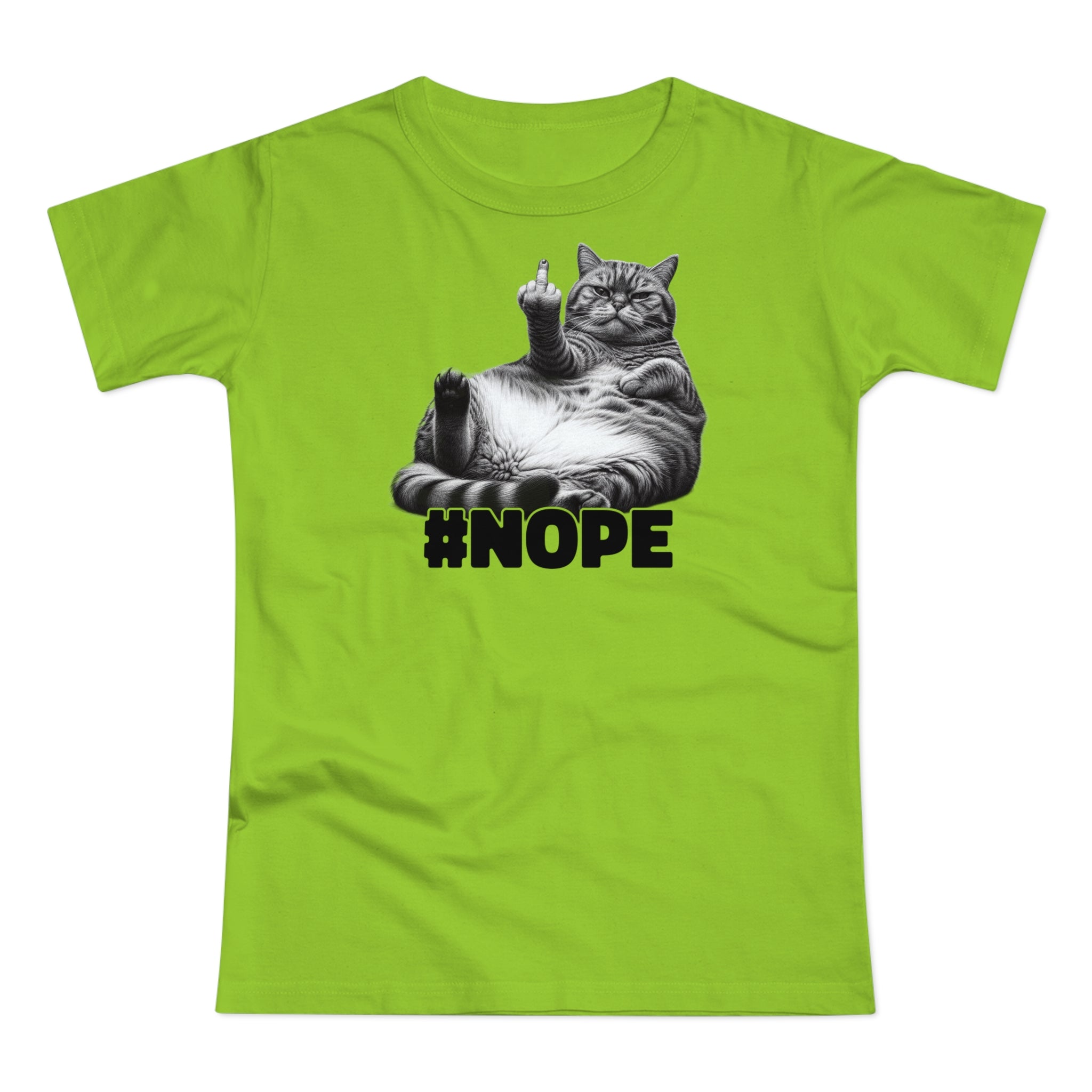 Lustige fette faule Katze mit Mittelfinger - NOPE keine Lust - Frauen T-Shirt
