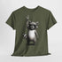 Lustiger Waschbär mit Sonnenbrille und Rock-Handzeichen – Lustiges T-Shirt für Rockfans