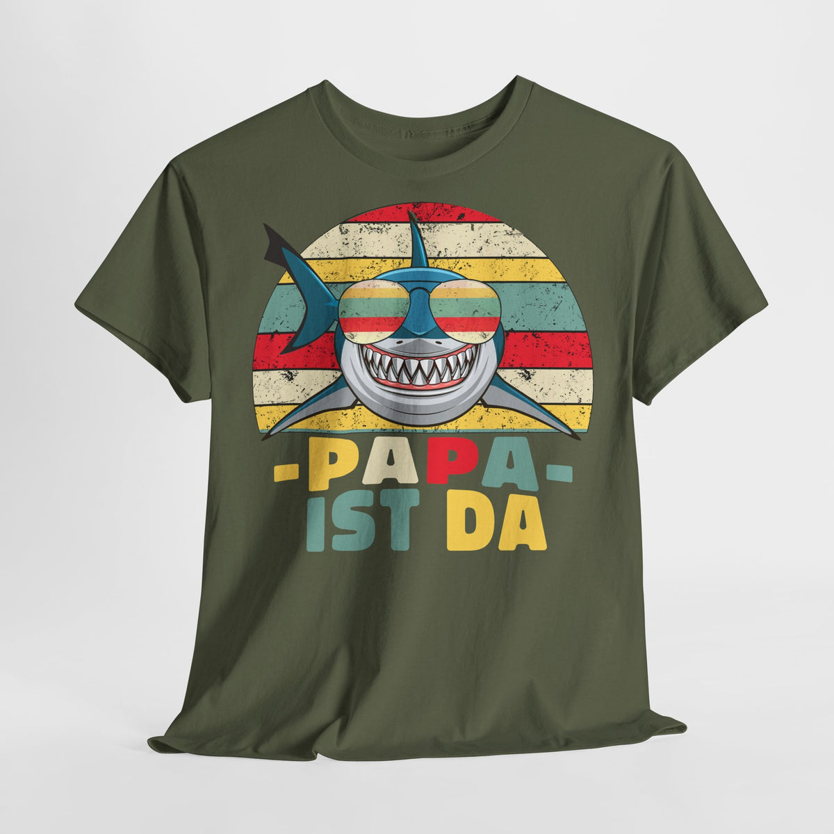 Vatertag Papa T-Shirt Daddy Shark Papa Hai - Papa ist da Geschenk T-Shirt