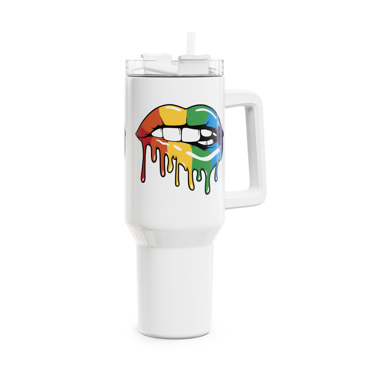 Frauen Lippen - Kuss Mund - Regenbogen - Thermobecher 1,18 Liter