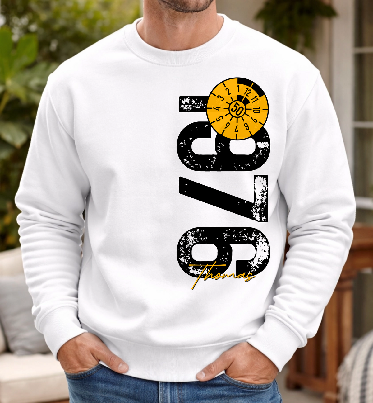 50. Geburtstag Personalisierbar 1976 Zustand entspricht Alter und Laufleistung TÜV Lustiges Mechaniker Geschenk T-Shirt oder Sweatshirt