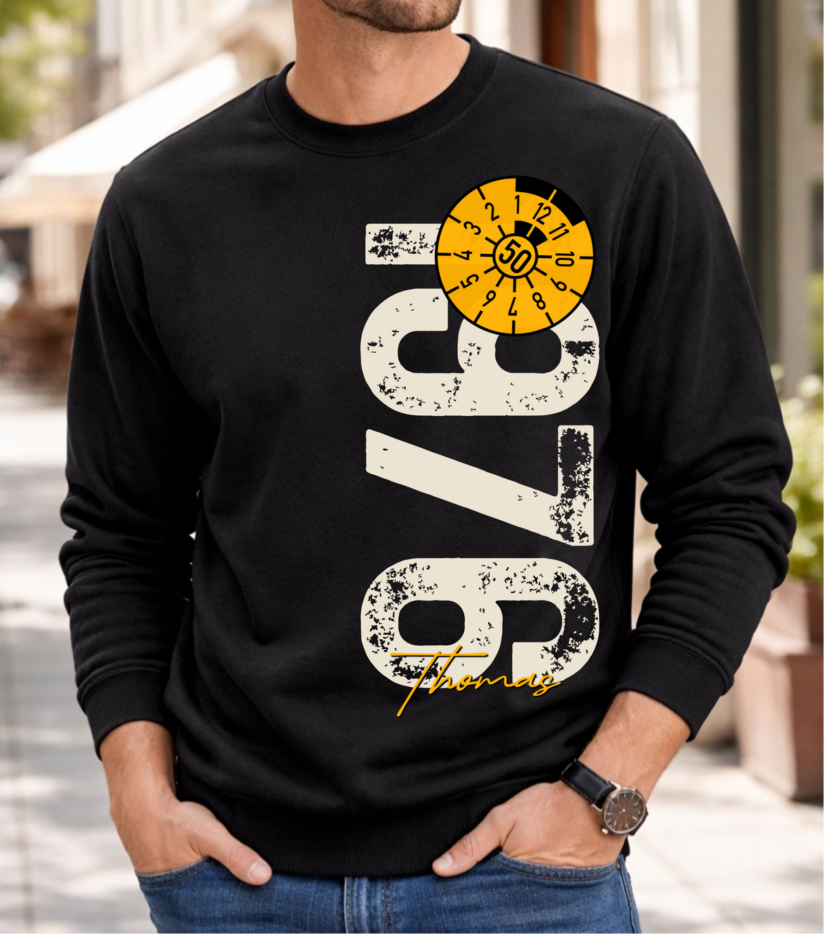 50. Geburtstag Personalisierbar 1976 Zustand entspricht Alter und Laufleistung TÜV Lustiges Mechaniker Geschenk T-Shirt oder Sweatshirt
