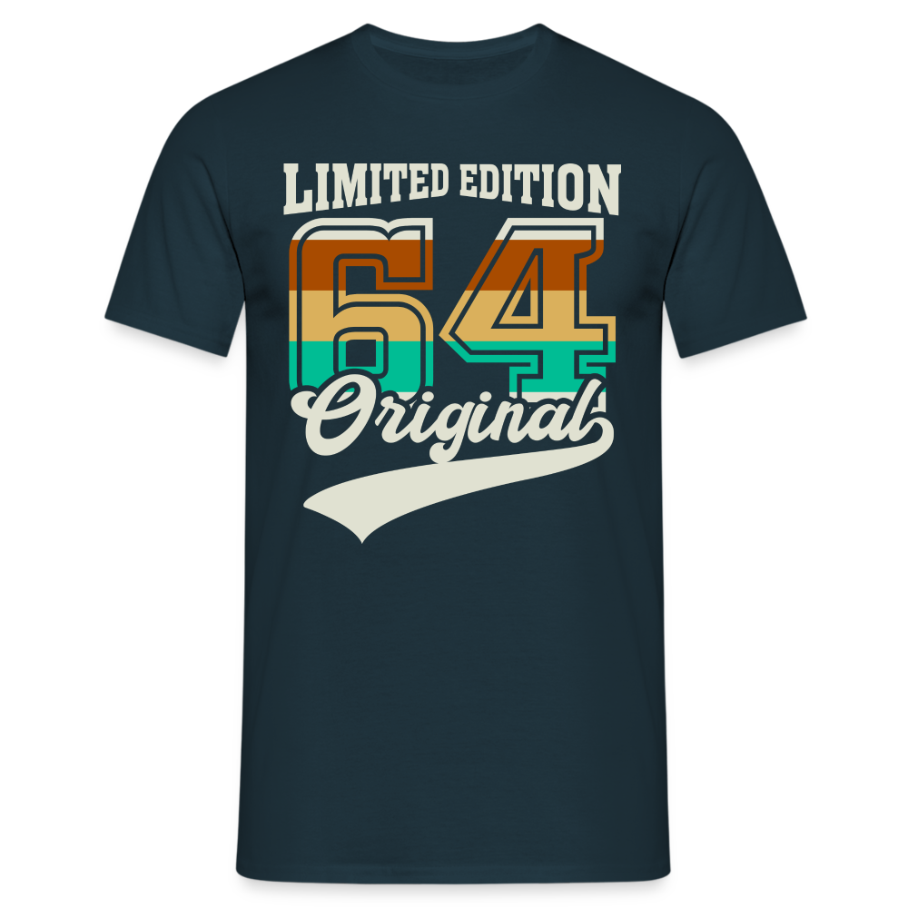 60. Geburtstag - 1964 Geboren - Retro Style - Geburtstags Geschenk T-Shirt - Navy