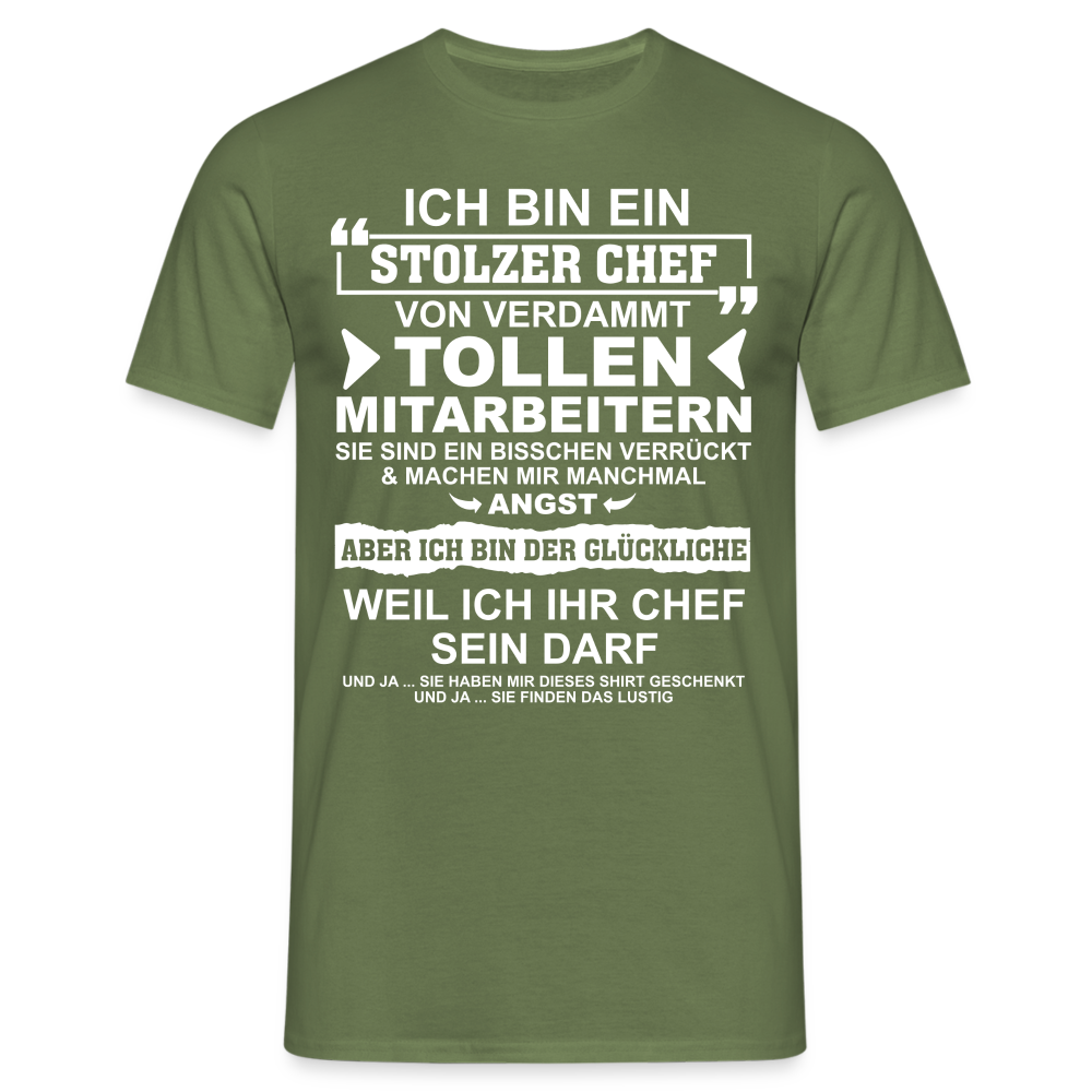 Weihnachten Lustiges Rentier Liegt unter Weihnachtsbaum Lustiges Weihnachts T-Shirt - Militärgrün