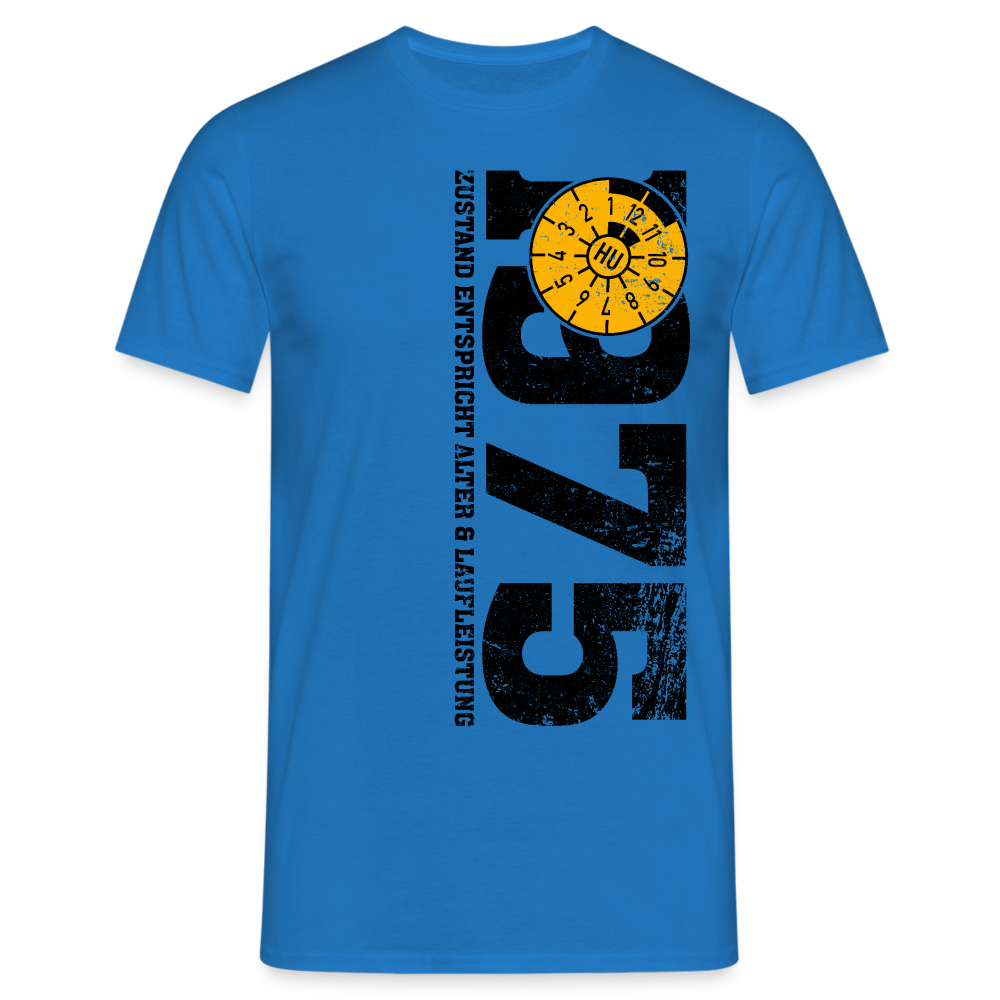 50. Geburtstag 1975 Zustand TÜV Lustiges Mechaniker Geschenk T-Shirt - Royalblau