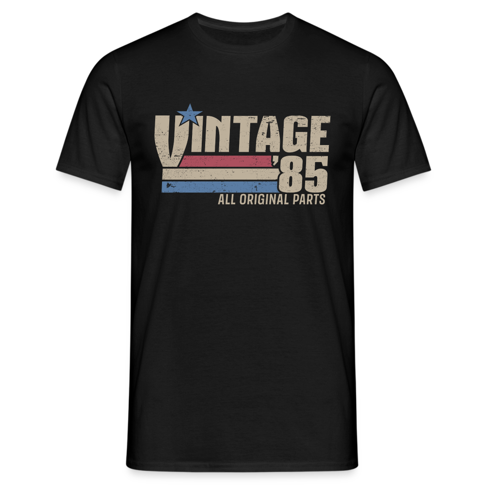 40. Geburtstag Jahrgang 1985 Vintage 85 Original Parts Retro Geschenk T-Shirt - Schwarz