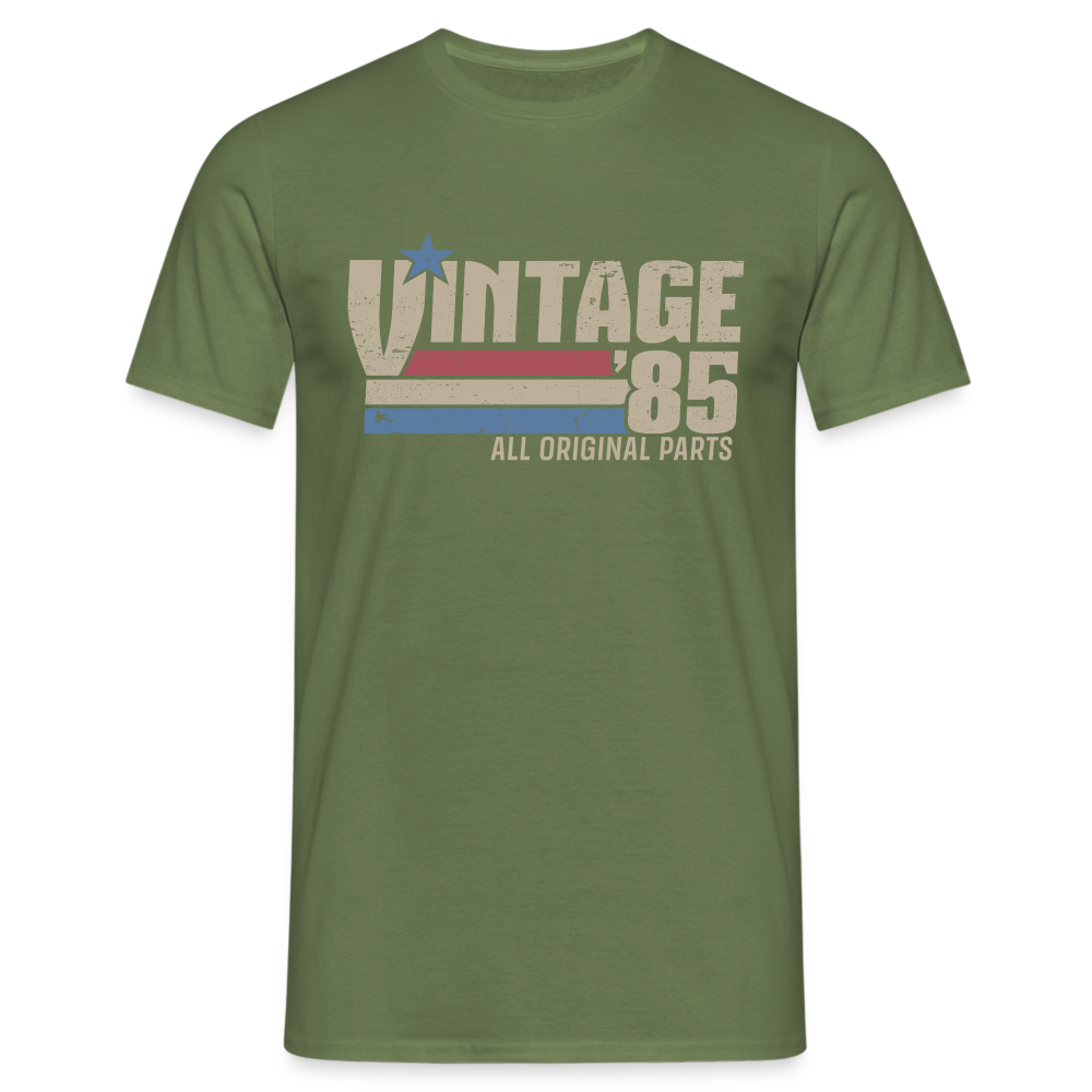 40. Geburtstag Jahrgang 1985 Vintage 85 Original Parts Retro Geschenk T-Shirt - Militärgrün