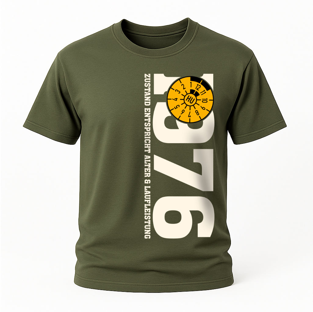 50. Geburtstag 1976 Zustand entspricht Alter und Laufleistung TÜV Lustiges Mechaniker Geschenk T-Shirt