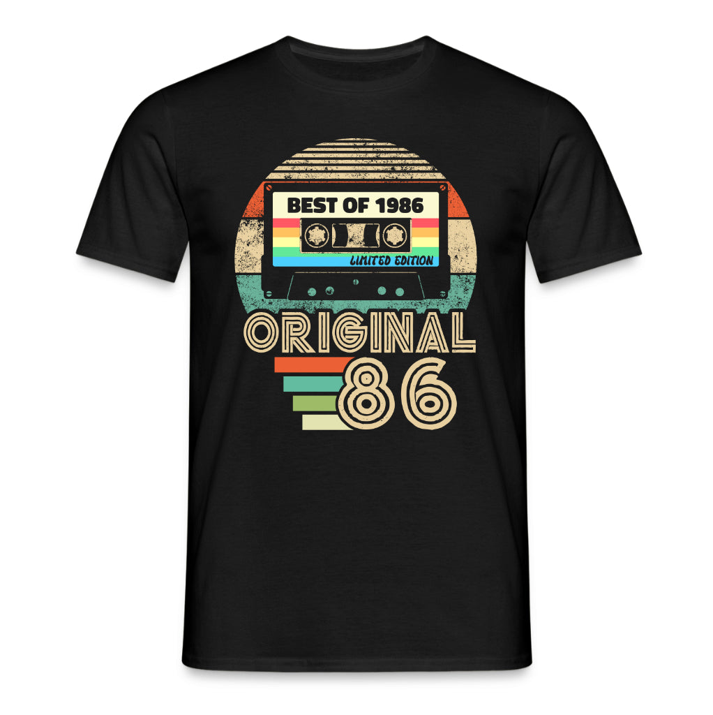 Original 40. Geburtstag Shirt – Best of 1986 Limited Edition Retro Kassette