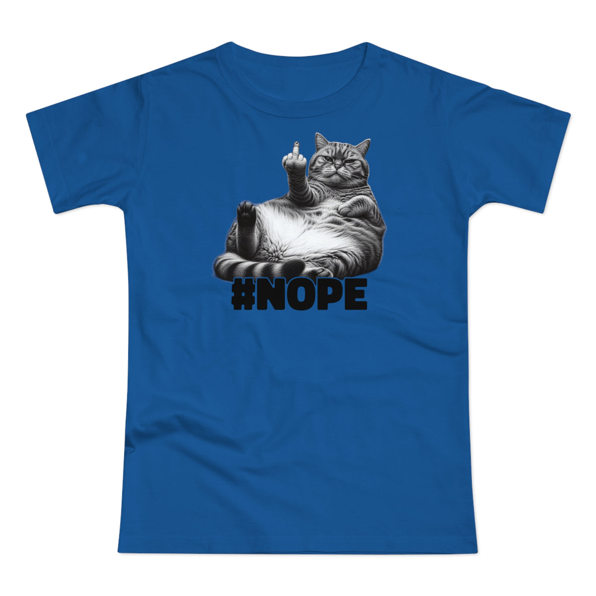 Lustige fette faule Katze mit Mittelfinger - NOPE keine Lust - Frauen T-Shirt