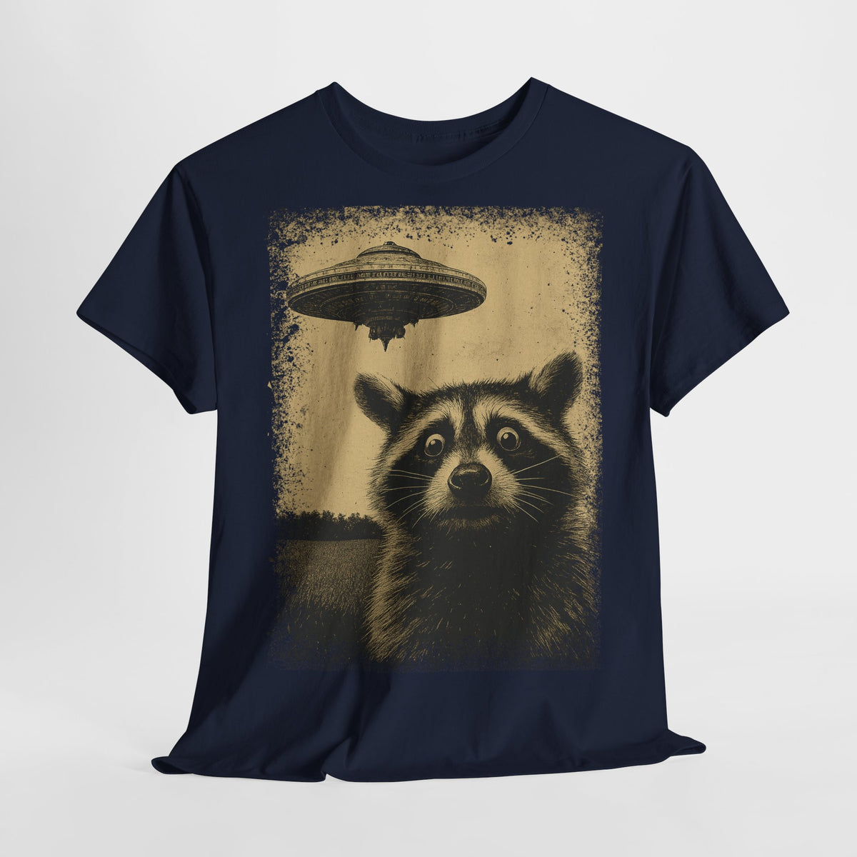 Waschbär UFO Alien Lustiges T-Shirt