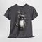 Lustiger Waschbär mit Sonnenbrille und Rock-Handzeichen – Lustiges T-Shirt für Rockfans