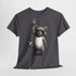 Lustiger Waschbär mit Sonnenbrille und Rock-Handzeichen – Lustiges T-Shirt für Rockfans