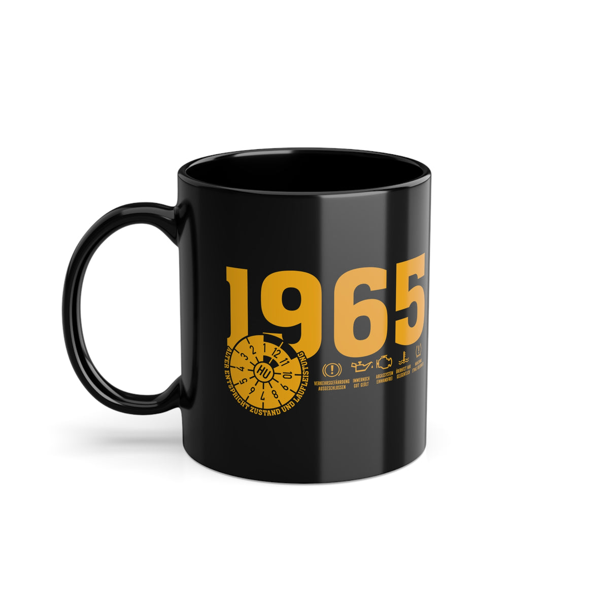 60 Geburtstag Kaffeetasse Jahrgang 1965 – TÜV Stempel - Entspricht Zustand und Laufleistung