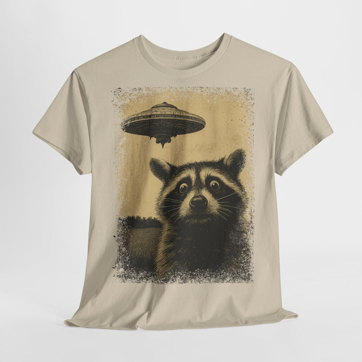 Waschbär UFO Alien Lustiges T-Shirt