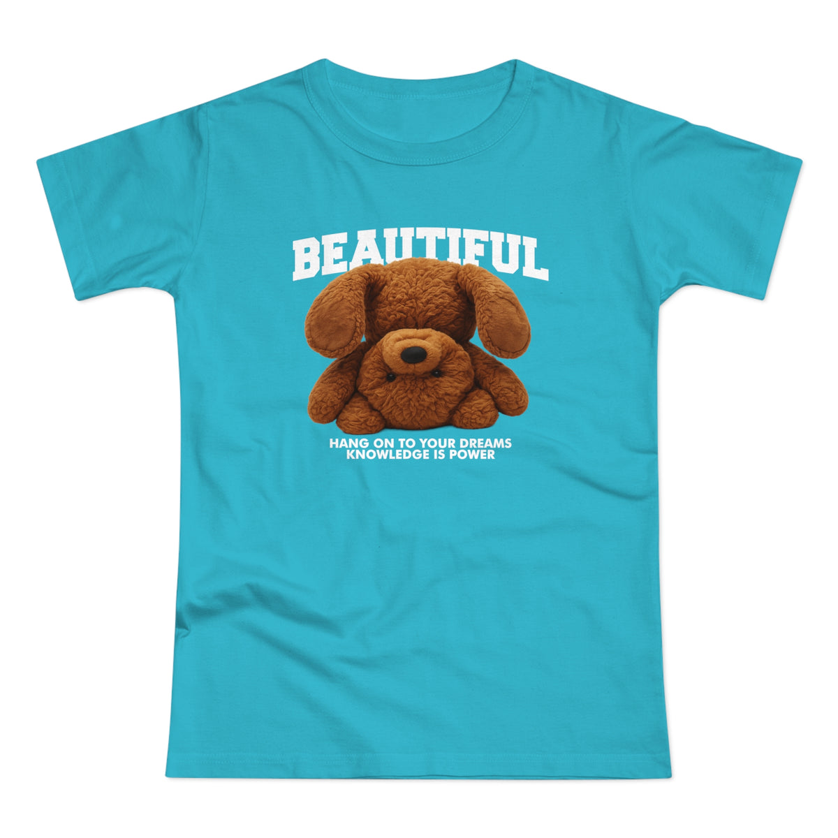 Kopfüber Teddy Bär T-Shirt – Realistisches Plüsch Design - Hang On Your Dreams - Damen Shirt
