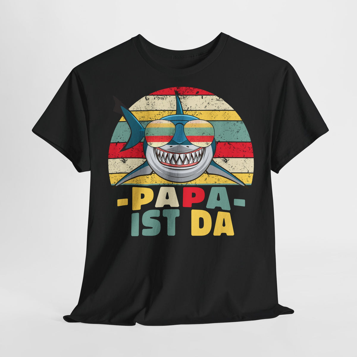Vatertag Papa T-Shirt Daddy Shark Papa Hai - Papa ist da Geschenk T-Shirt