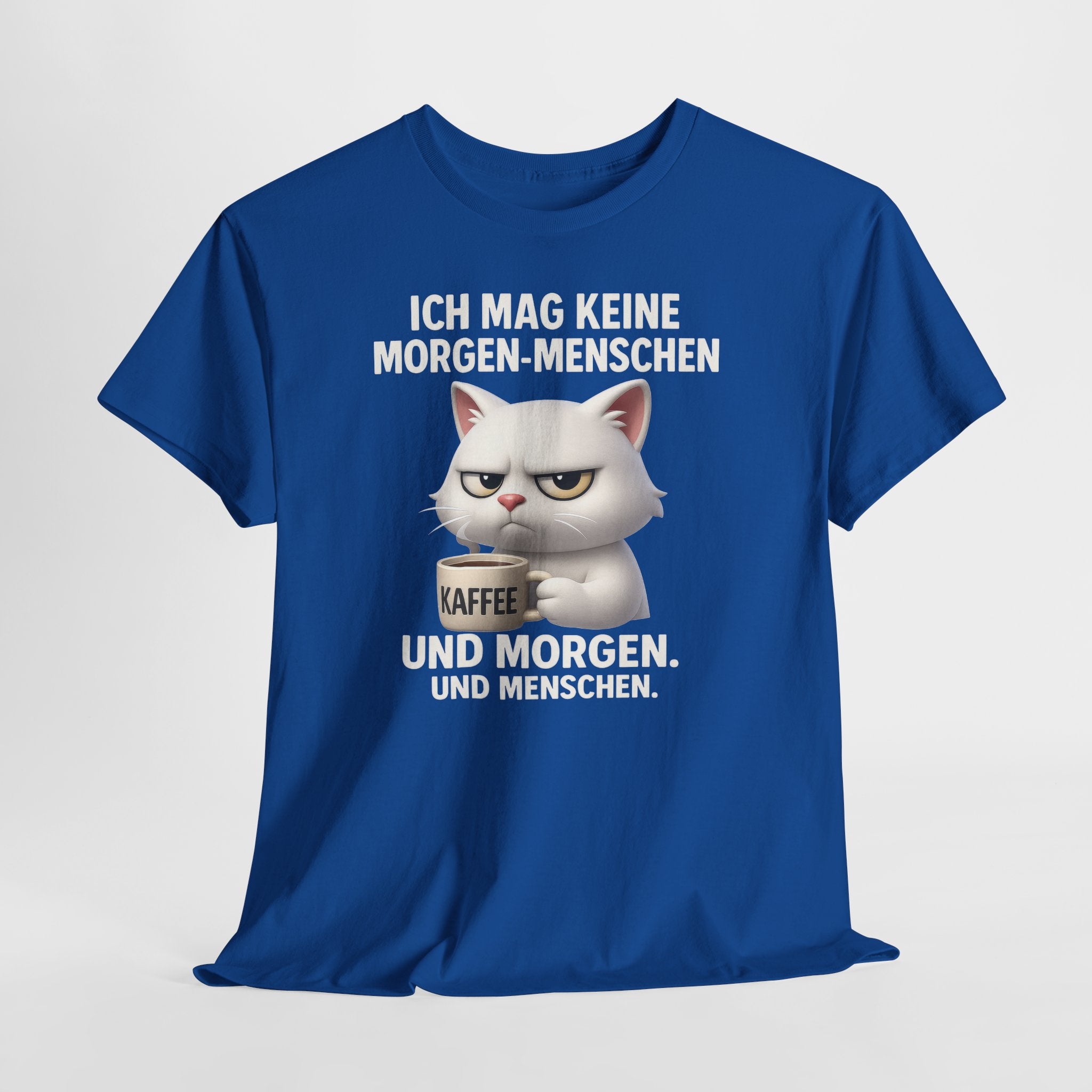 Mürrische Katze Comic Morgenhasser – Lustiges Kaffee Shirt für Morgenmuffel