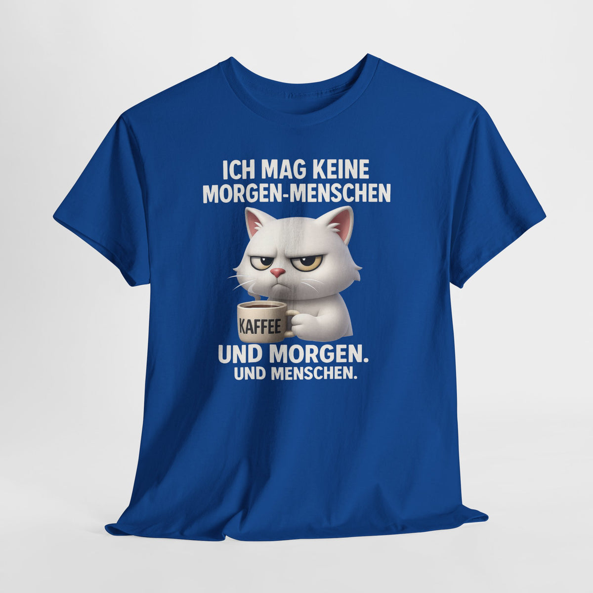 Mürrische Katze Comic Morgenhasser – Lustiges Kaffee Shirt für Morgenmuffel