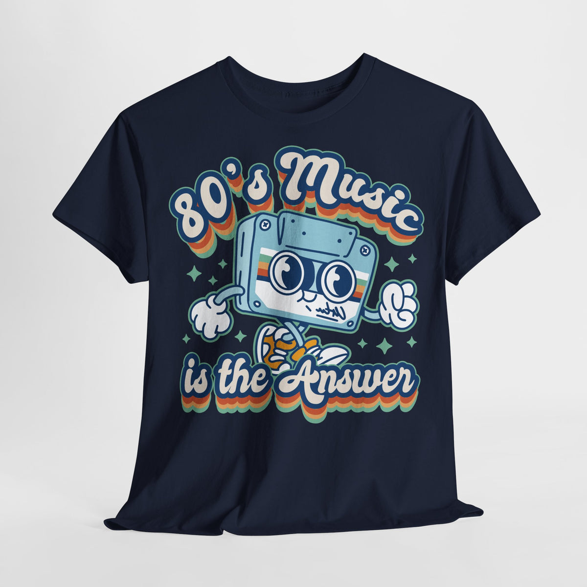 80er Musik Retro Style - Kassette - 80s MUSIC IS THE ANSWER - Musik Liebhaber - Unisex Shirt