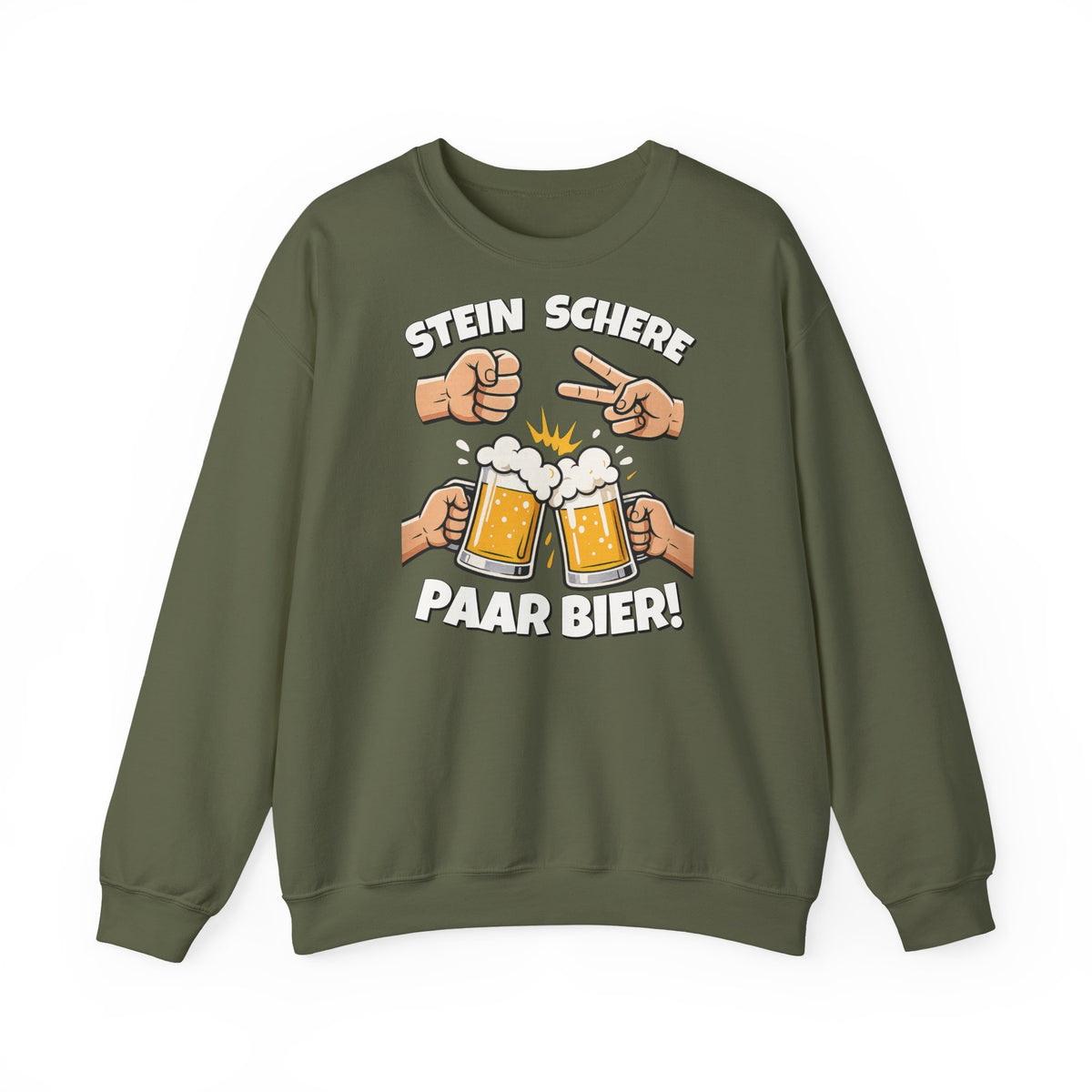 Lustig Schere Stein Paar Bier Pullover Sweatshirt