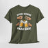Lustig Schere Stein Paar Bier T-Shirt