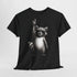 Lustiger Waschbär mit Sonnenbrille und Rock-Handzeichen – Lustiges T-Shirt für Rockfans