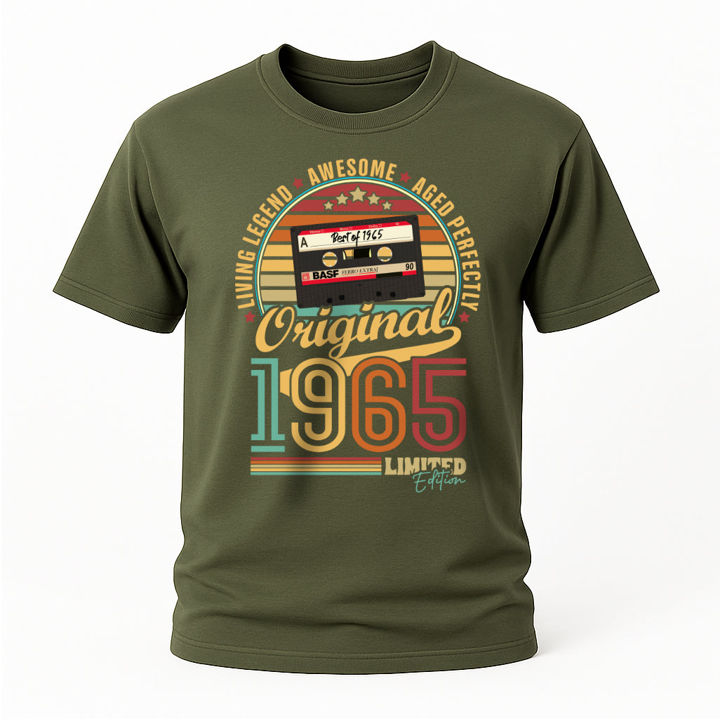 60. Geburtstag Geboren 1965 Retro Kassette Limited Edition Geschenk T-Shirt