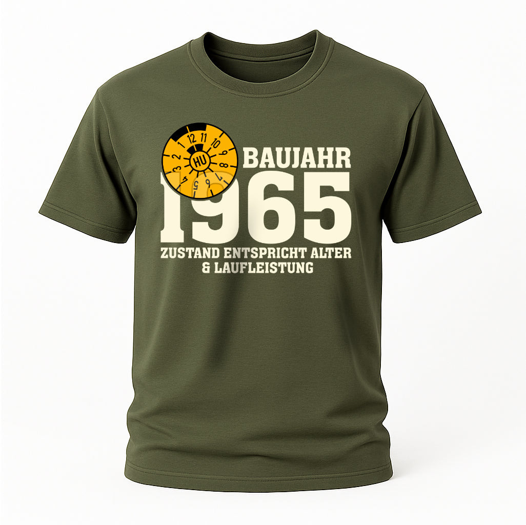 60. Geburtstag TÜV Plakette Baujahr 1965 Zustand entspricht Alter und Laufleistung Lustiges Geschenk T-Shirt
