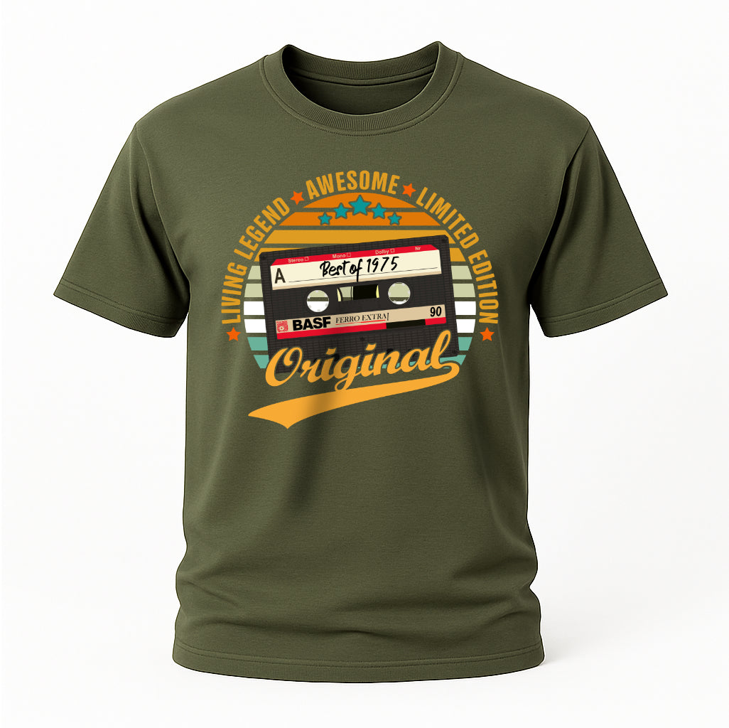 50.Geburtstag Original Limited Edition Retro Kassette Best Of 1975 Geschenk T-Shirt