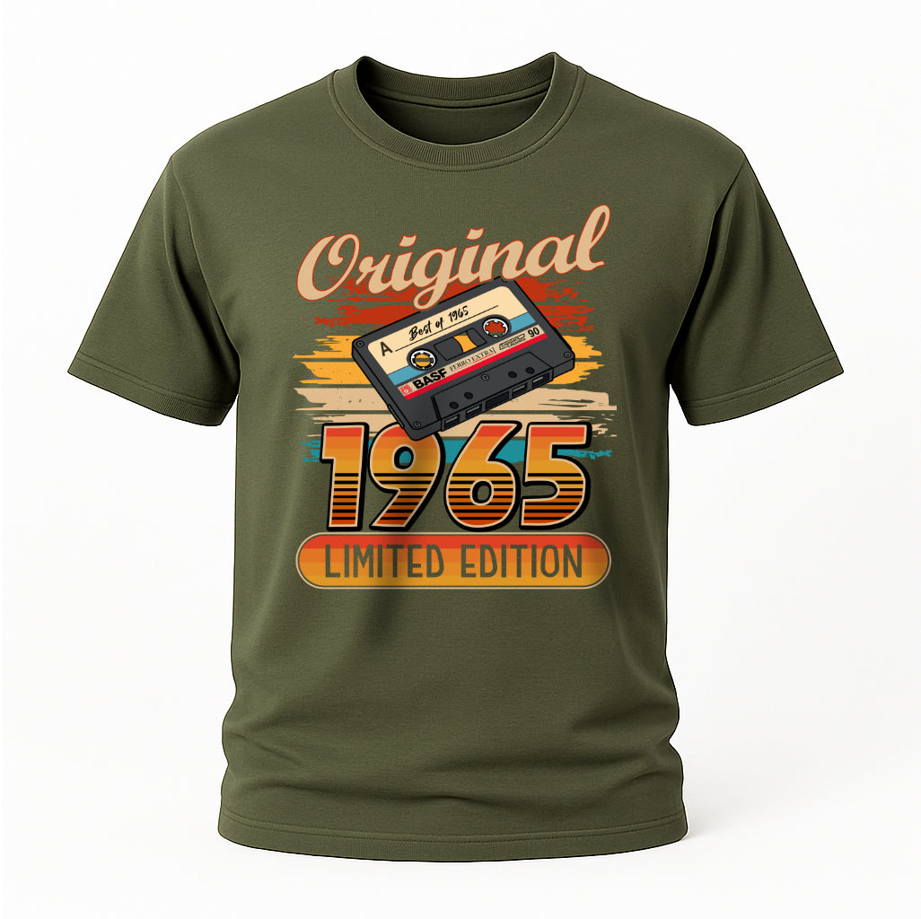 60. Geburtstag Best of 1965 Limited Edition Retro Musik Kassette Geschenk T-Shirt