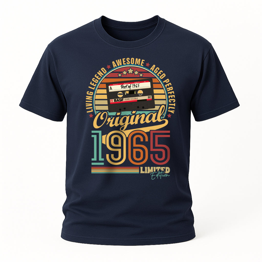 60. Geburtstag Geboren 1965 Retro Kassette Limited Edition Geschenk T-Shirt