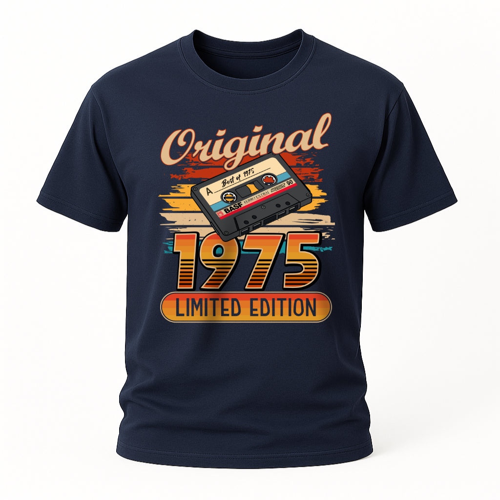 50. Geburtstag Best of 1975 Limited Edition Retro Musik Kassette Geschenk T-Shirt