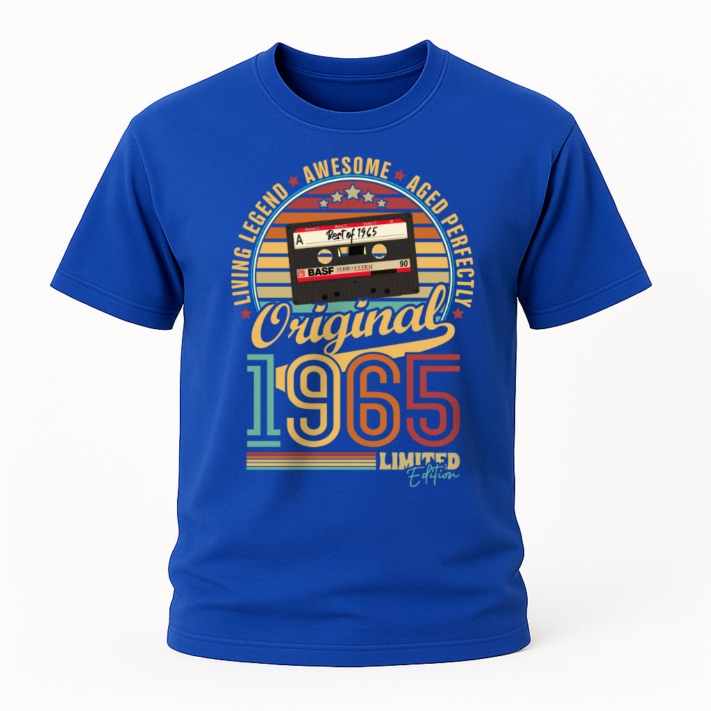 60. Geburtstag Geboren 1965 Retro Kassette Limited Edition Geschenk T-Shirt