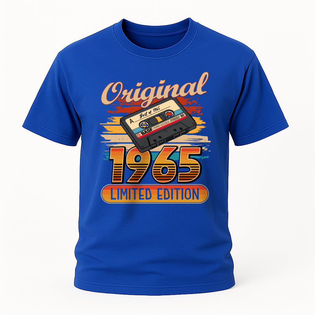 60. Geburtstag - Limited Edition - Best of 1965 - Retro Musik Kassette - Geschenk T-Shirt