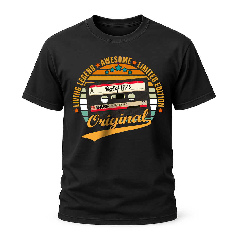 50.Geburtstag Original Limited Edition Retro Kassette Best Of 1975 Geschenk T-Shirt
