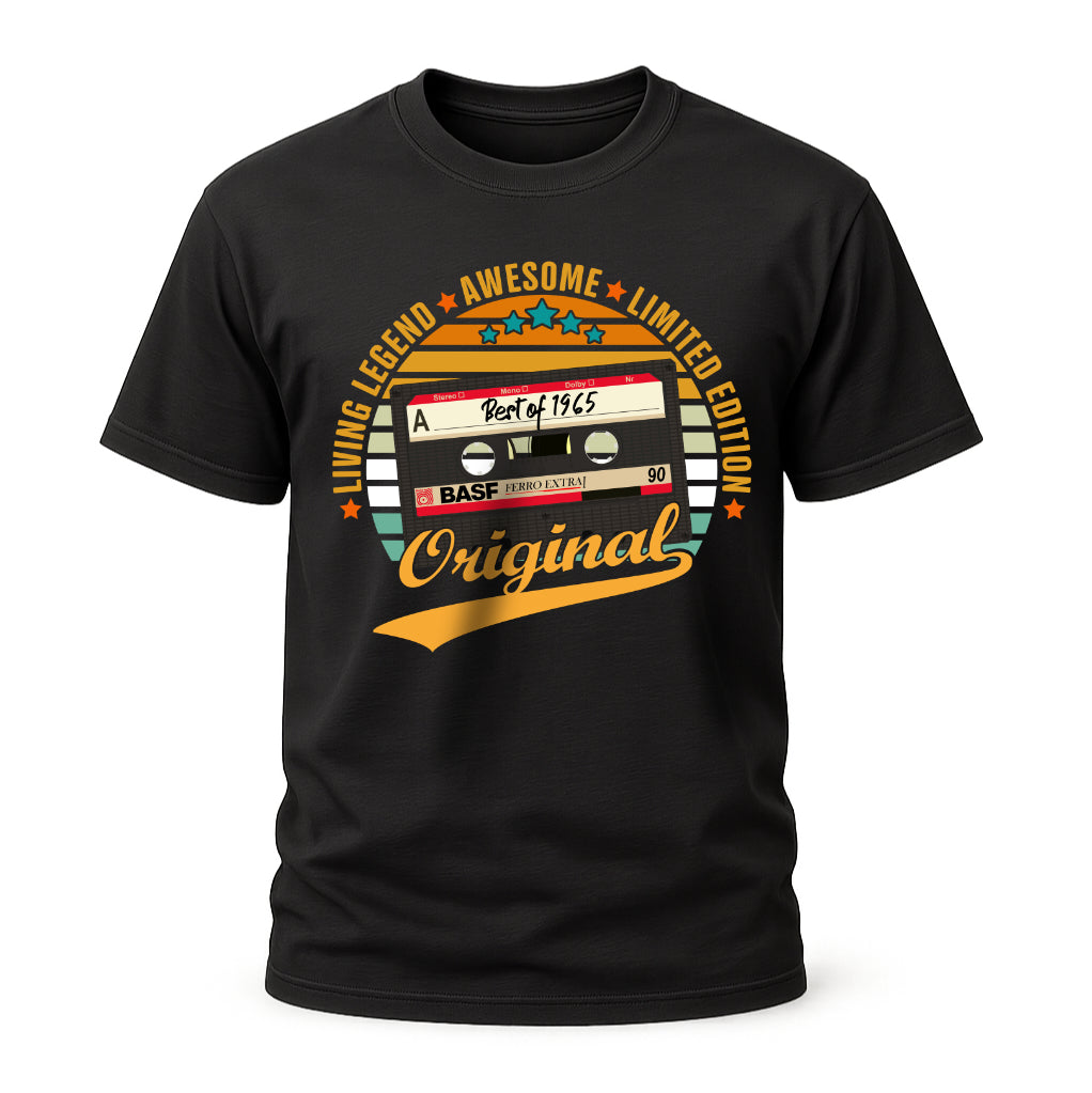 60.Geburtstag Original Limited Edition Retro Kassette Best Of 1965 Geschenk T-Shirt