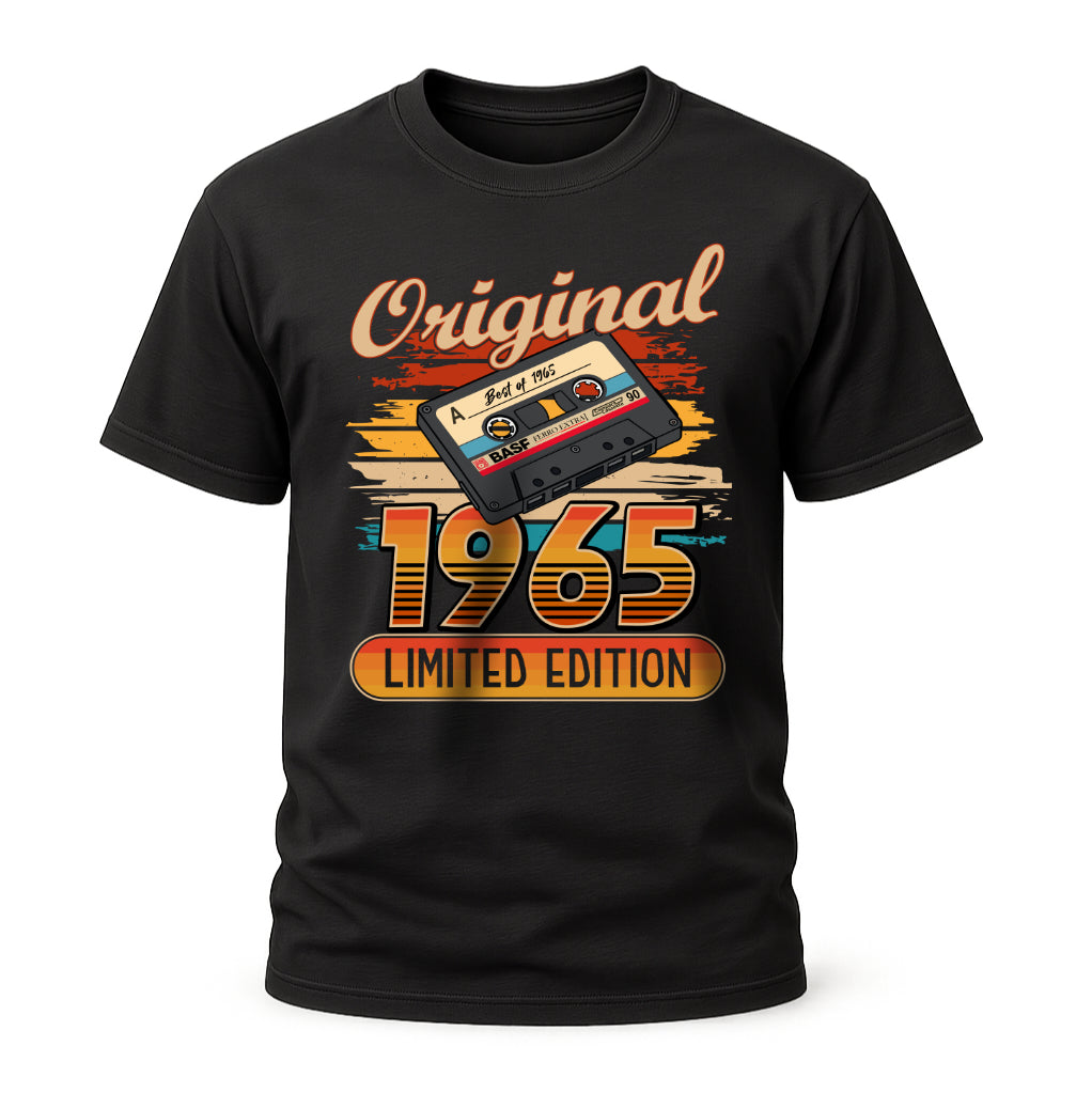 60. Geburtstag - Limited Edition - Best of 1965 - Retro Musik Kassette - Geschenk T-Shirt