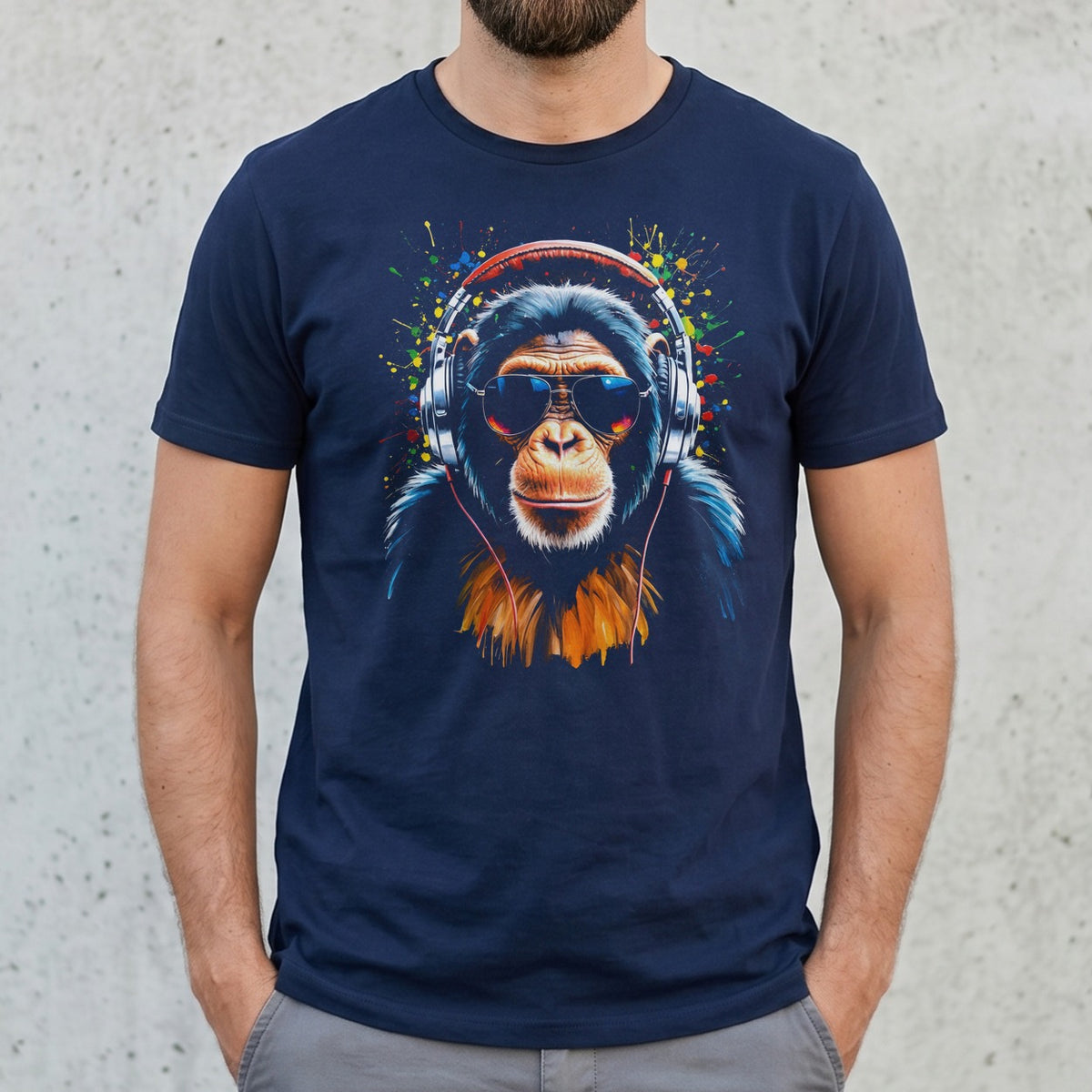 DJ Affe - Lustiges T-Shirt – Navy