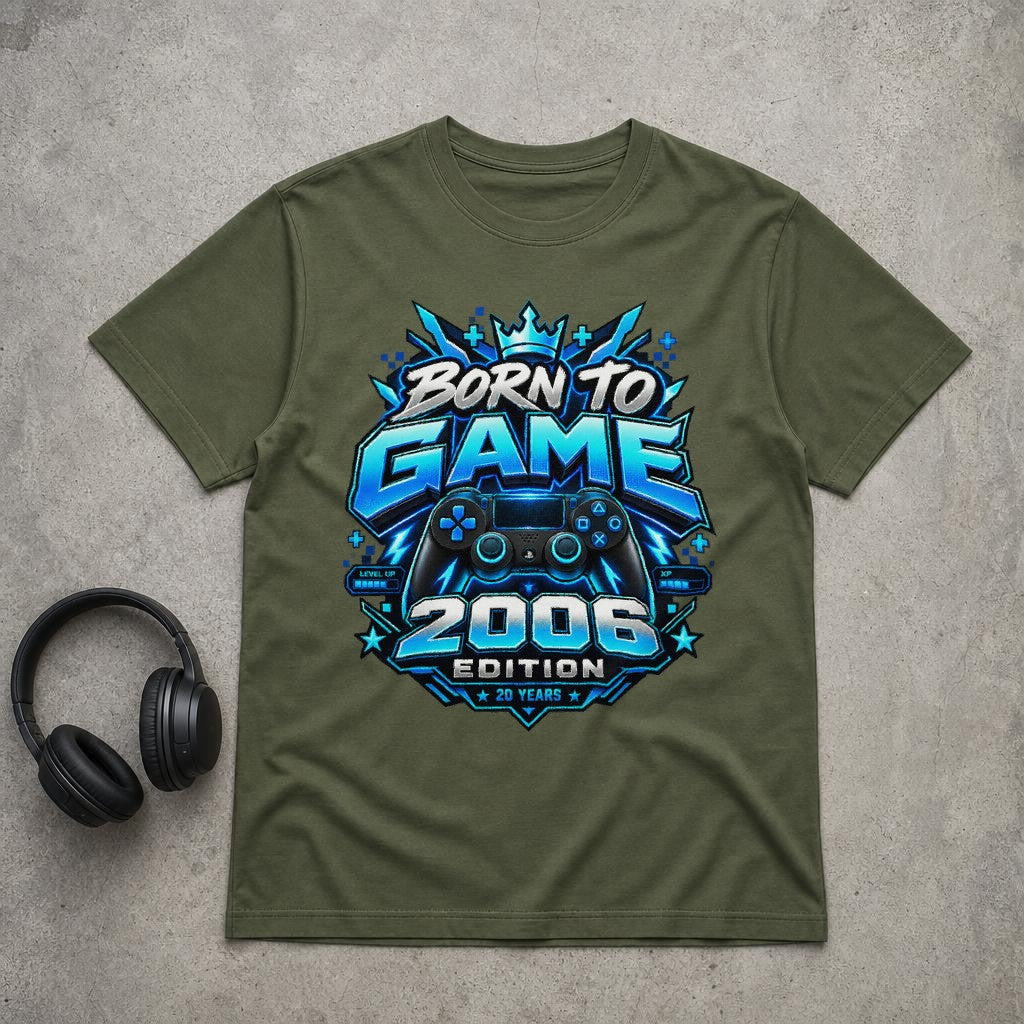 Born to Game 2006 Edition T-Shirt Herren – Gamer Shirt Geburtstag