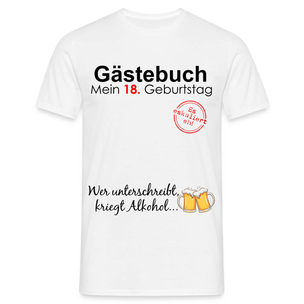 Gästebuch mein 18. Geburtstag wer unterschreibt kriegt Alkohol T-Shirt