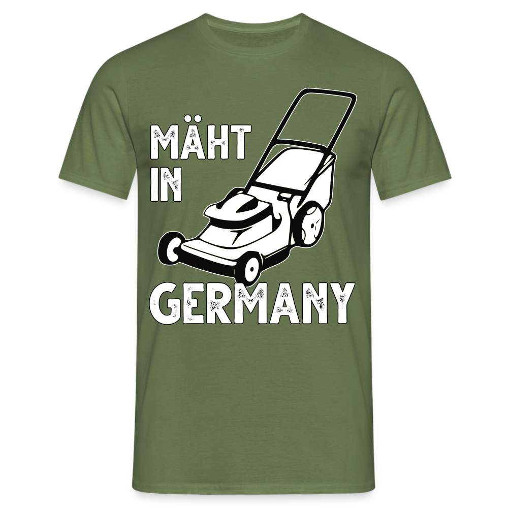 Gärtner Gartenfreunde Rasenmäher Mäht in Germany Lustiges T-Shirt - Militärgrün
