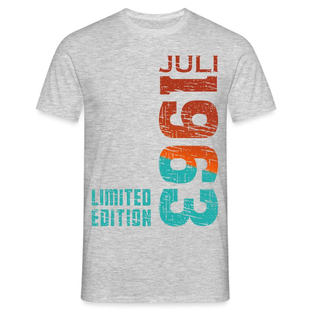 60. Geburtstag JULI 1963 Limited Edition Geburtstags Geschenk T-Shirt - Grau meliert