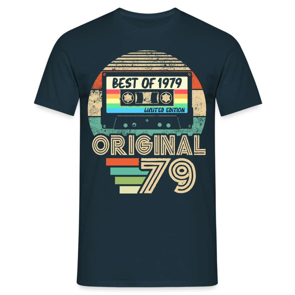 44. Geburtstag Best Of 1979 Retro Kassette Geschenk T-Shirt - Navy